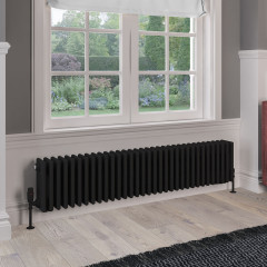 Rivassa 4 Column Radiator 300 x 1505mm - Matt Black