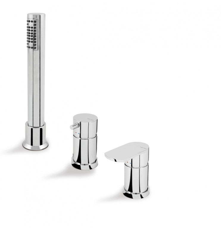 DITB1058Plavis 3 Hole Deck Mounted Bath Shower Mixer