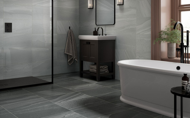 Verona - Derwent Dark Grey Glazed Porcelain Tiles
