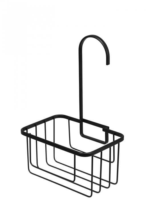 QM260421 Hook Over Shower Caddy Black - Angle