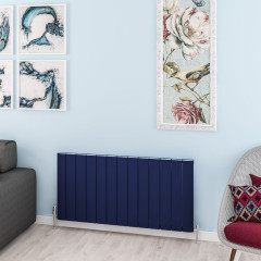 Withington 600 x 1230mm Aluminium Radiator - Matt Cobalt Blue
