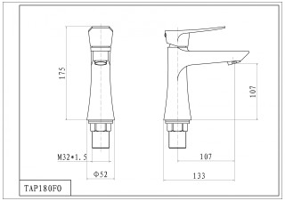 TAP180FO - Technical Drawing