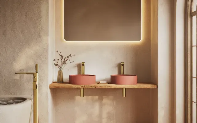 Discover the hib Verana 120 Indra Entero Rec Brick Red – a stunning addition to contemporary bathrooms